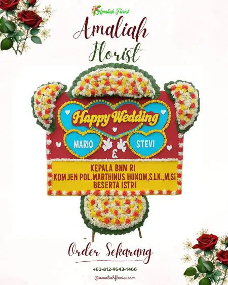 Papan Bunga Pernikahan Semerak